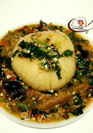 A picture of Iyanapaja okro soup.