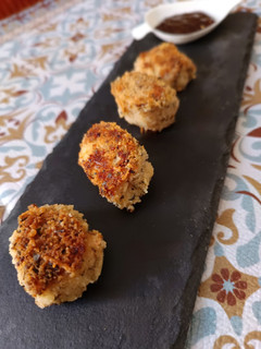 Una foto de Mini nuggets-bocaditos de Pollo al Horno // Baked Chicken Nuggets