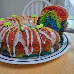 A picture of Rainbow Bundt Cake.
