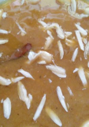 A picture of Paysam, kheer made from Chana dal rice.