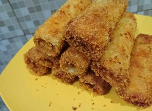 Foto resep Roll Bread with Ham Mozarella (Roti Goreng)
