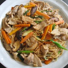 Stir-fried Pork & Somen (OR Capellini) A picture of Stir-fried Pork & Somen (OR Capellini).