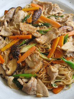 A picture of Stir-fried Pork & Somen (OR Capellini).