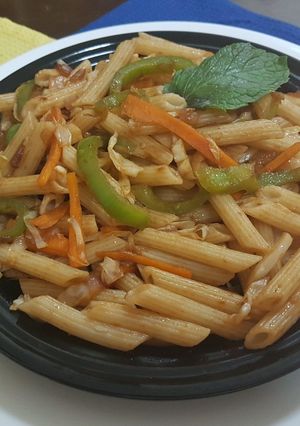 A picture of Schezwan Pasta.