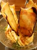 Humus y crujiente de berenjena