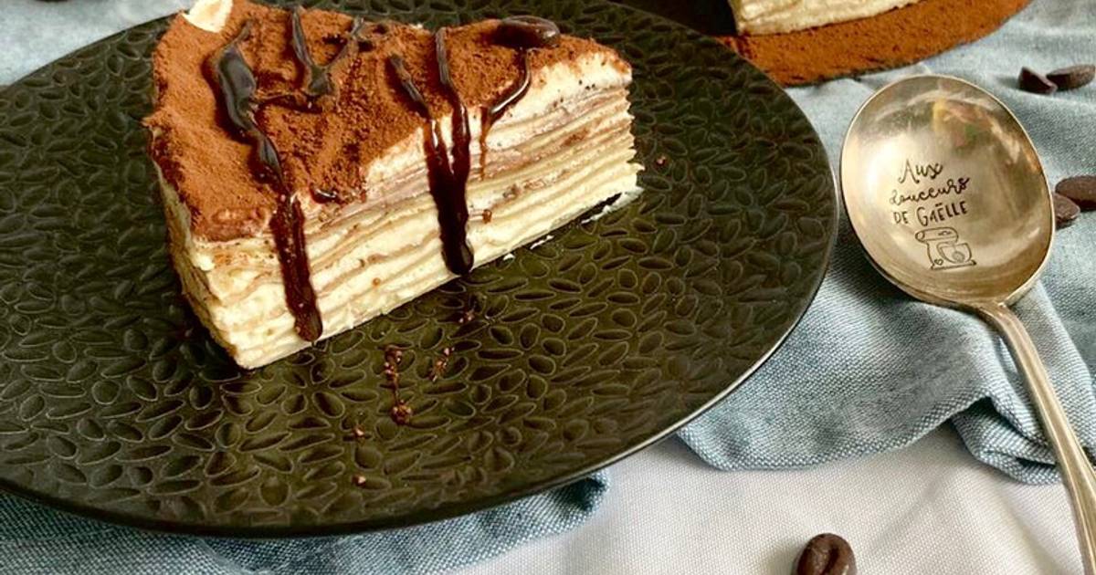 Gateau De Crepes Facon Tiramisu De Aux Douceurs De Gaelle Cookpad
