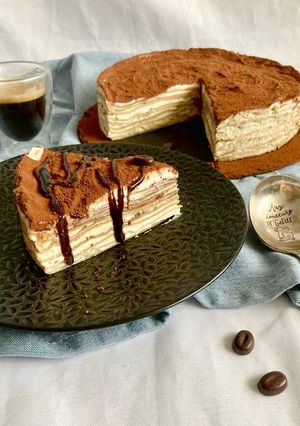 Une photo de Gâteau de crêpes façon tiramisu