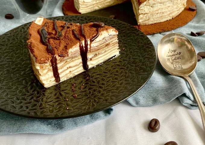 Recette Délicieuse Gâteau de crêpes façon tiramisu