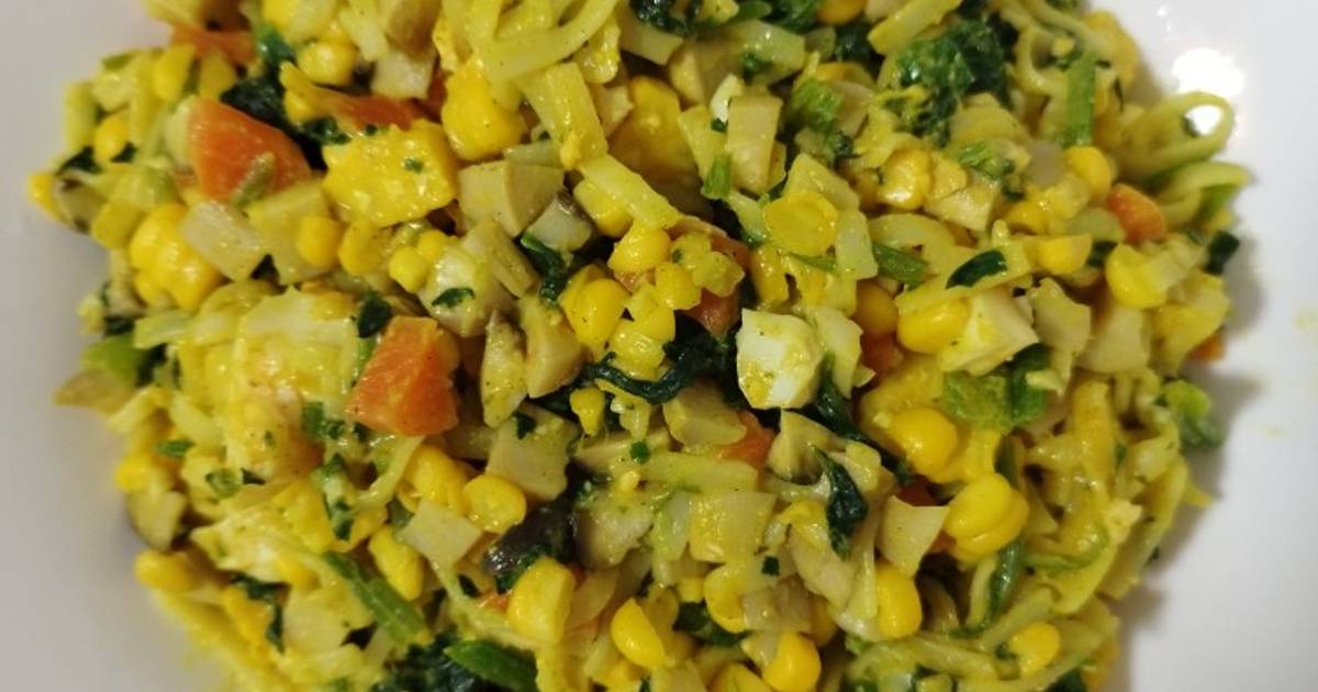 Turmeric Spinach Corn Kueh Noodles Recipe by KokPheng Sim Cookpad