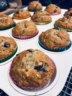 A picture of Chocolate chip banana honey oat muffins.
