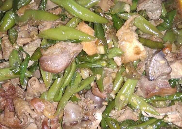 Cara mudah memasak Oseng buncis campur ati, Enak Banget