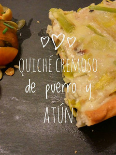 Una foto de 🍴Quiché cremoso de puerro y atún 🐡