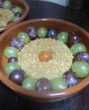 Uvas con piña y tomate en almíbar