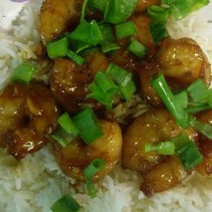 A picture of Honey garlic Asian shrimp.