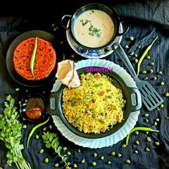 A picture of લીલા ચણા નો પુલાવ(Fresh Green Beans Pulao recipe in Gujarati).