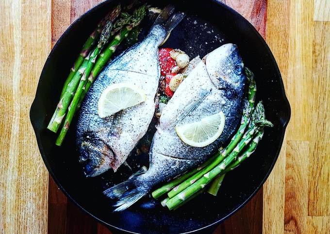 Recipe of Quick Whole Baked Sea Bream