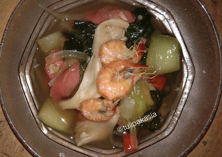 Tumis Pokcoy Udang Jamur Saus Tiram