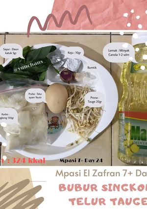 Foto resep Mpasi 7+ Day 24 : Bubur Singkong Telur Tauge
