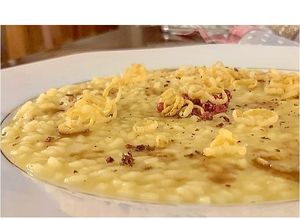 Foto di Risotto all' arancia rossa zafferano zeste di Cedro liquirizia