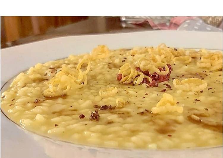 Risotto all' arancia rossa zafferano zeste di Cedro liquirizia