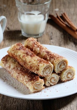 Foto resep Dulce de Leche Cinnamon Roll Toast Up