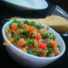 A picture of Couscous with mixed winter vegetables.