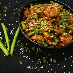 A picture of Beans Dhokli.