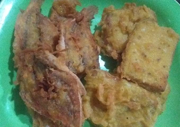 Ikan asin dan tempe goreng