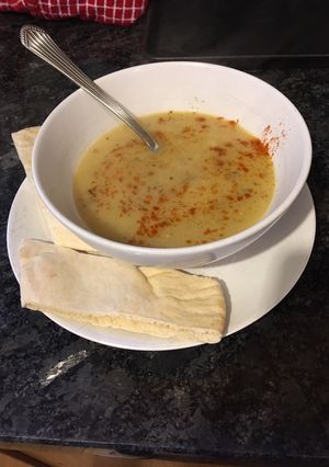A picture of Spicy Apple and parsnip soup.