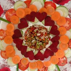 A picture of Vegetables Salad with Black chana and green moong.