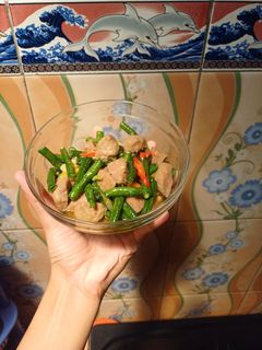 Foto resep Tumis kacang panjang bakso