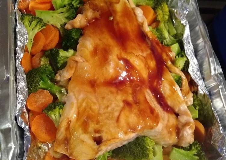 Tasty And Delicious of Salmon with vegetables
