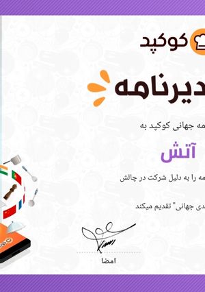 عکسی از دستور تقدیرنامه