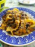 Mafalde con crema di zucca, funghi e cozze