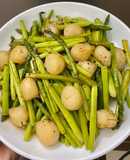 Cồi sò điệp xào măng tây