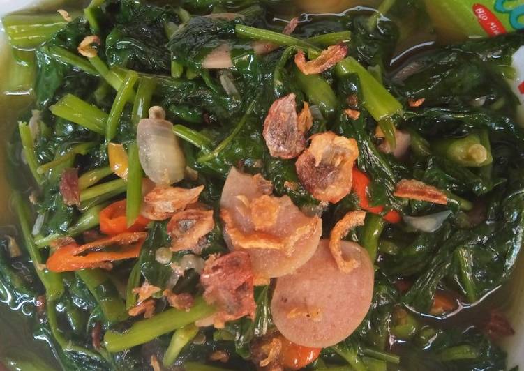 Resep Tumis Kangkung dan sosis endulll😍 simpel yang Lezat Sekali