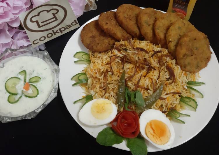 Simple Way to Prepare Super Quick Homemade Potato Cutless Kabab Biryani😋😋😋
