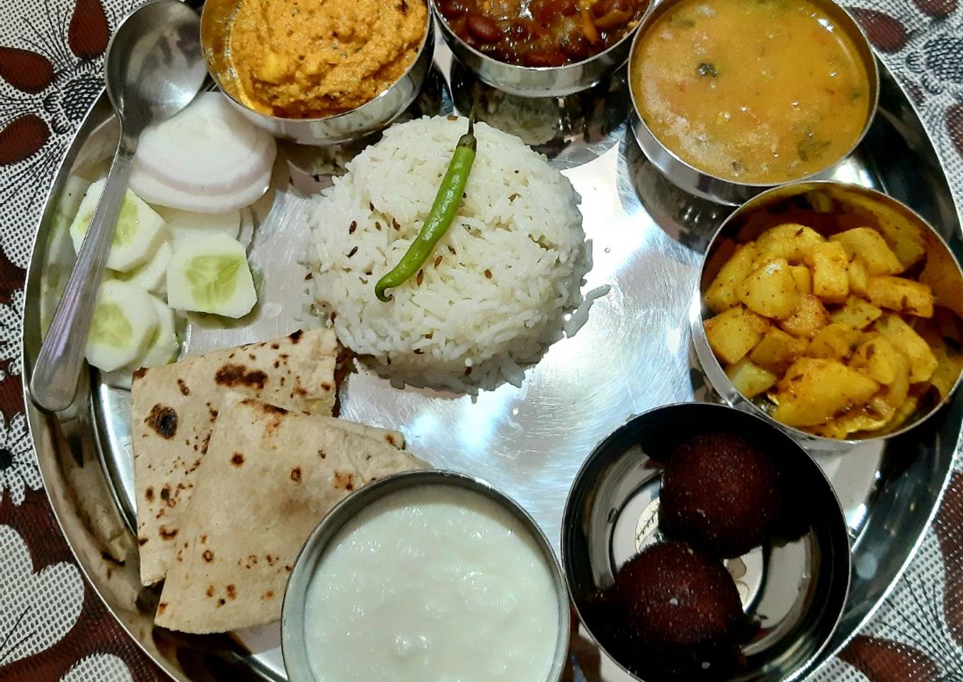 Restaurant style veg thali