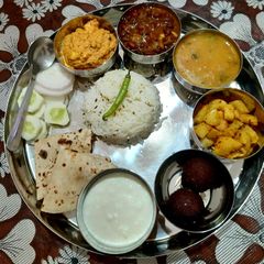 A picture of Restaurant style veg thali.