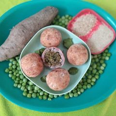 Purple Yam-Matar Pattice A picture of Purple Yam-Matar Pattice.