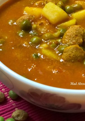 A picture of Nuterla Pea Potato Curry – No Onion No Garlic.