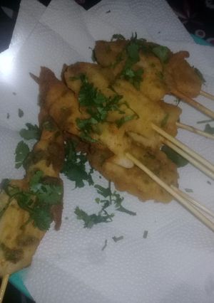Una foto de Brochetas de pollo