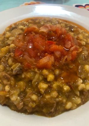 Una foto de Locro de maíz
