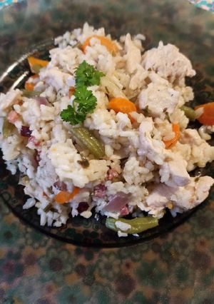 Zöldséges rizses csirkemell recept fotója