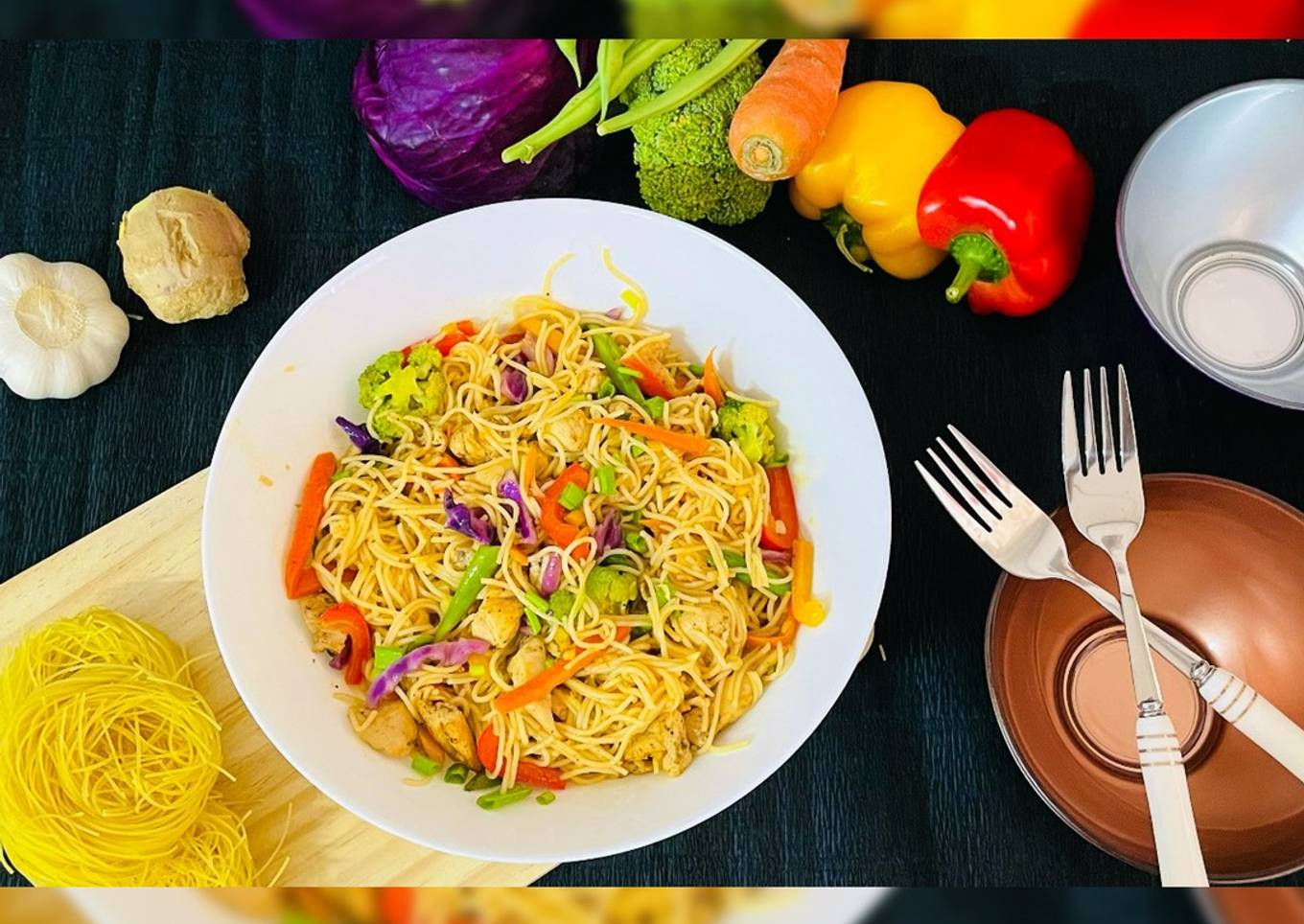 Chicken & Vegetables Stir-Fry Noodles