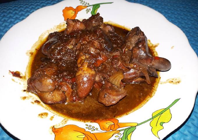 Semur pedas manis ati ampela