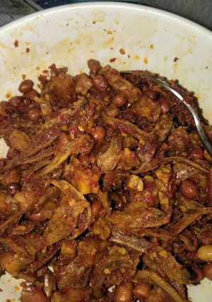 Foto resep Teri kacang balado + tempe