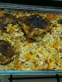 صورة لوصفة فراخ مع رز في الفرن