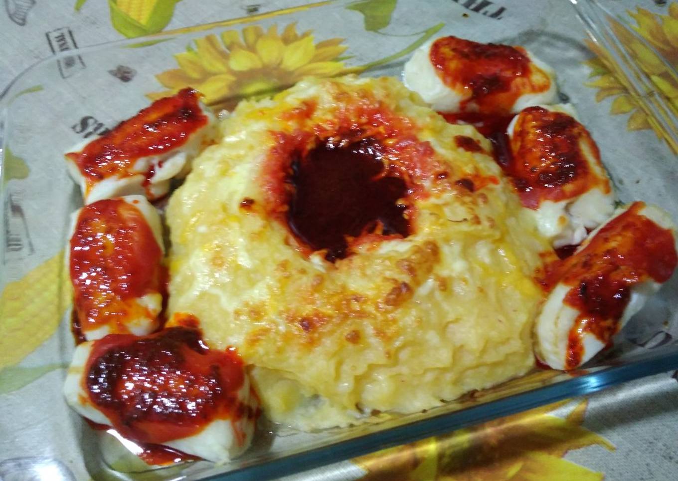 Merluza con crema de patatas y aceite de ñora con thermomix