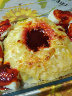 Foto principal de Merluza con crema de patatas y aceite de ñora con thermomix
